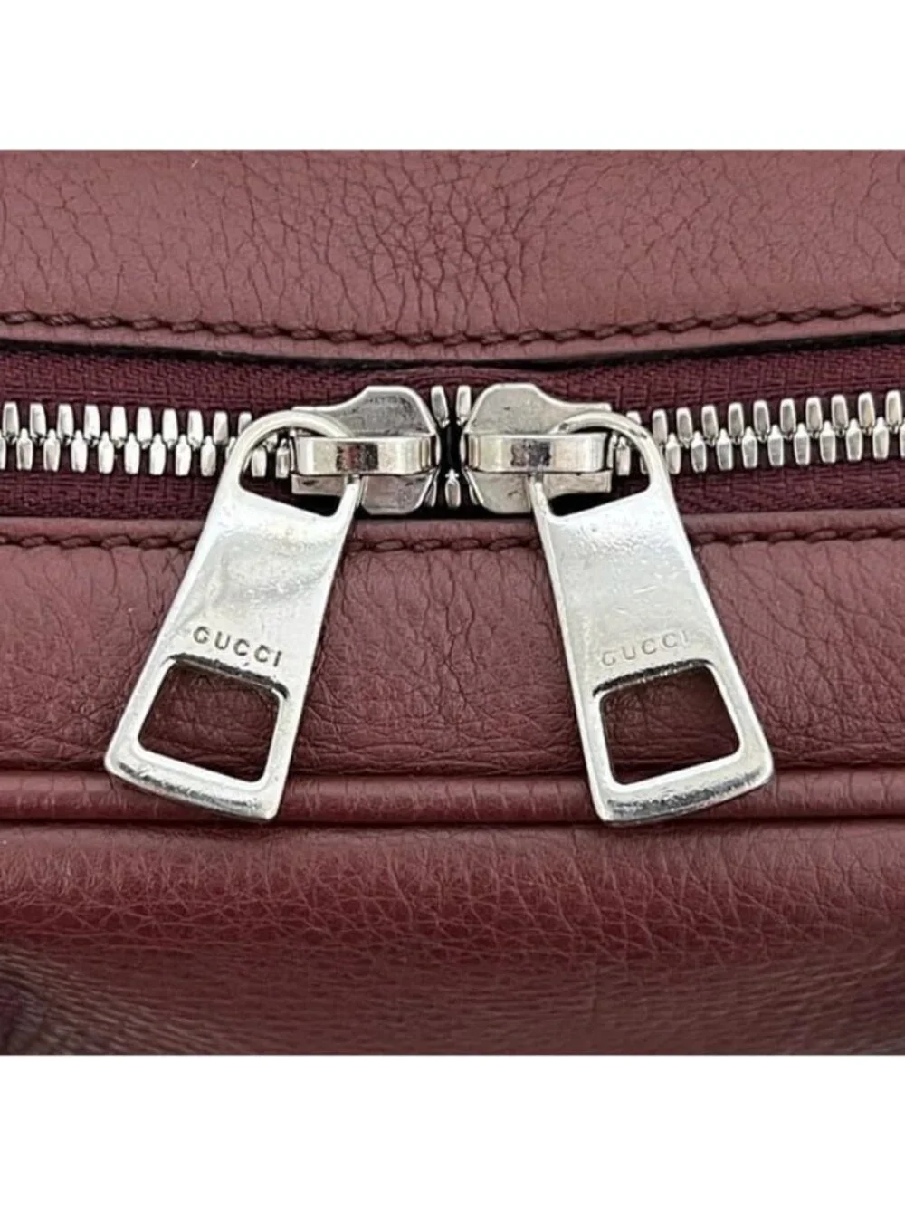 Gucci Briefcase Bordeaux Interlocking Document Gray Leather GG Business